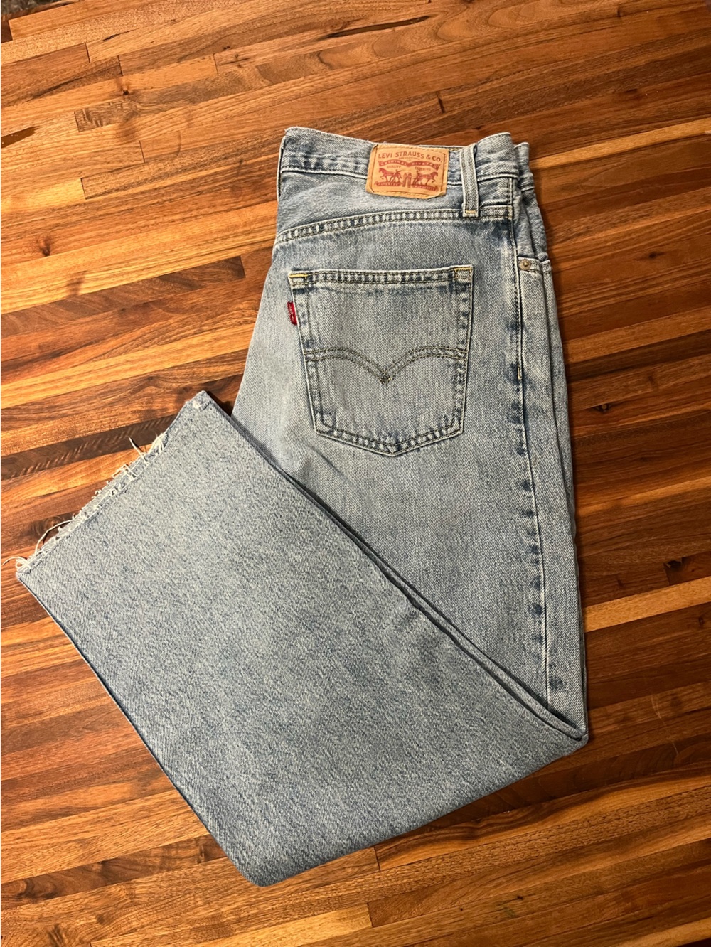 Levi's Light Blue Cropped Straight Ankle Jeans